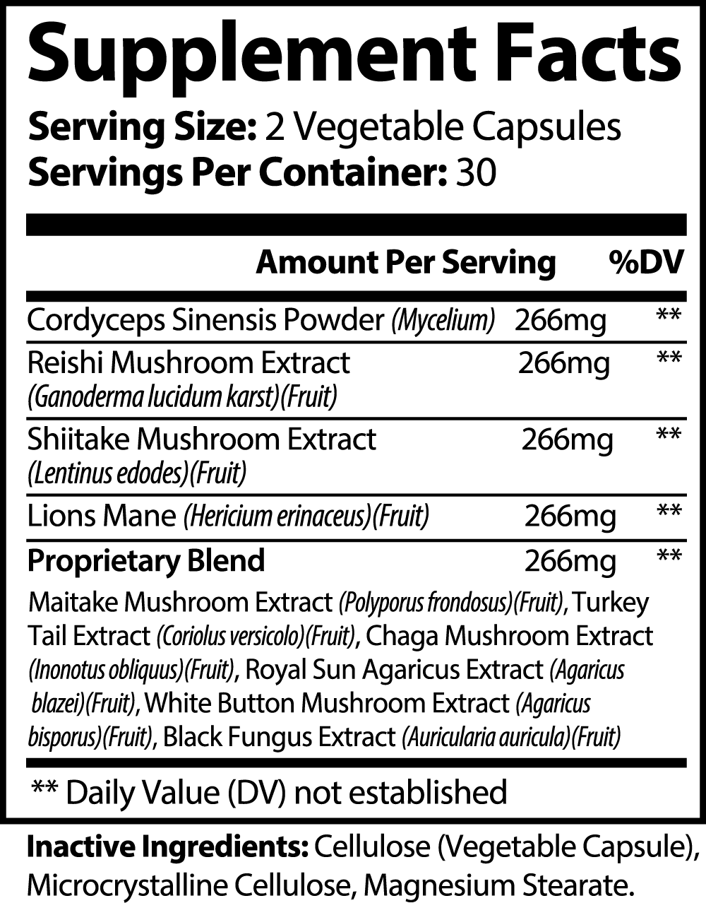 Mushroom Complex 10X Supplements